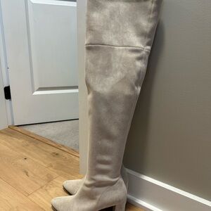 Jeffrey Campbell Cream Over-the-Knee Boots